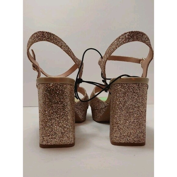 Pop Women's Size 10 M Cultured Heeled Sandals Gold tone Glitter Sparkles 10M - Picture 8 of 13